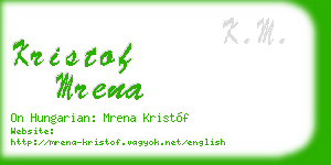 kristof mrena business card